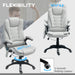 Executive Swivel Office Chair with Massage and Heat High Back Light Grey PU Leather by HOMCOM