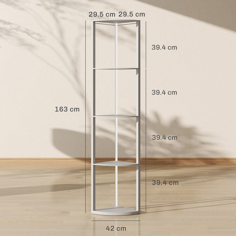 5 Tier LED Floor Lamp With Shelves And Remote Control For Living Room Or Bedroom Grey