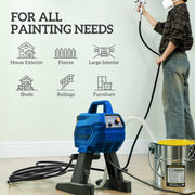 Electric Airless Paint Sprayer for Indoor and Outdoor DIY Painting Projects 7.5m Hose Dark Blue AOSOM