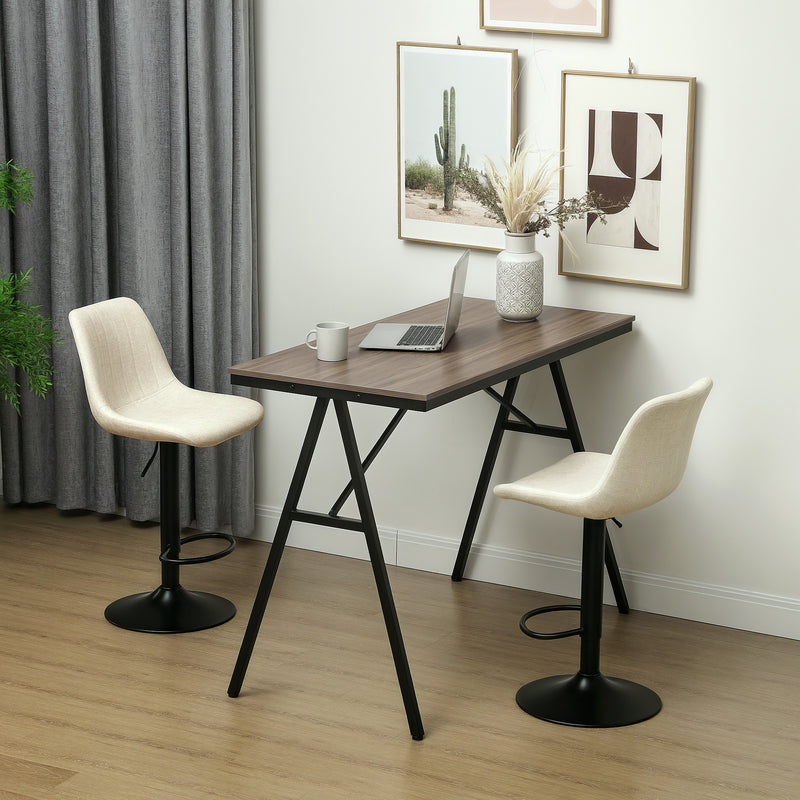 Set of Two Beige Chenille Feel Tub Stools Stylish and Comfortable by HOMCOM