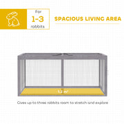 Rabbit Hutch with Easy Access and Foldable Design for Gardens and Patios Grey AOSOM