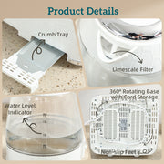 4 Slice Toaster and 17L Rapid Boil Kettle Set With Adjustable Controls Cream AOSOM