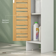White Bathroom Storage Cabinet With Toilet Roll Holder Ideal For Compact Spaces