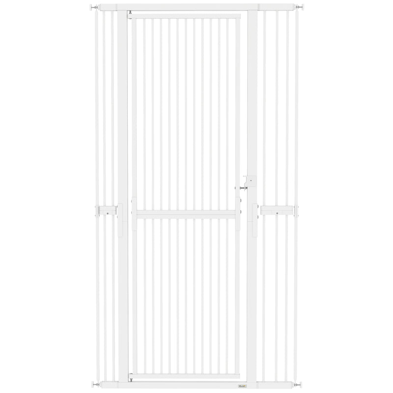 Extra Tall Pet Gate 180cm Pressure Fit for Doorways with Narrow Gaps Grey AOSOM