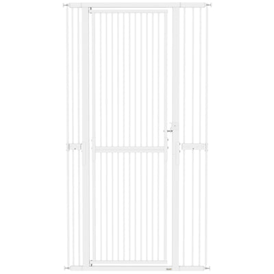 Extra Tall Pet Gate 180cm Pressure Fit for Doorways with Narrow Gaps Grey AOSOM