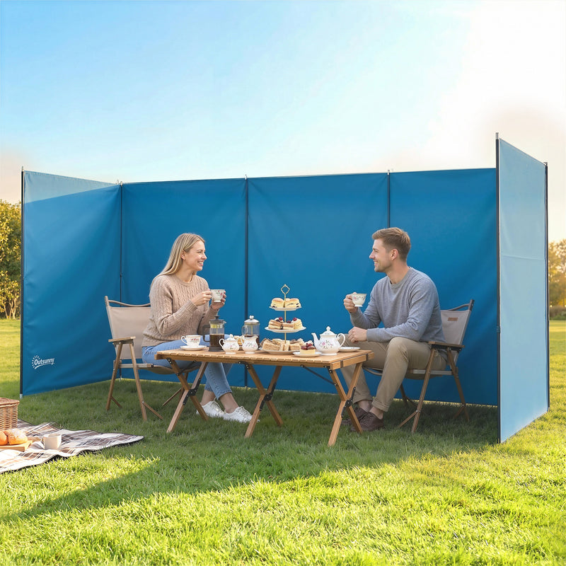 Outdoor Privacy Screen for Wind and Sun Protection with Carry Bag 7.8m Blue