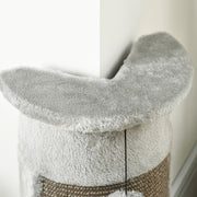 Cat Scratching Post 58cm Tall with Plush Cover and Play Balls for Corner Use Grey