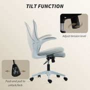 Ergonomic Mesh Office Chair with Foldable Backrest for Home or Office Use Light Grey AOSOM