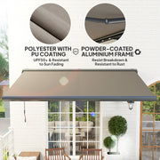 4x3m Electric Retractable Awning with Remote Control UPF50+ Sun Shade Light Grey by Outsunny