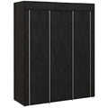 Black Fabric Portable Wardrobe with 8 Shelves and 2 Hanging Rods by HOMCOM