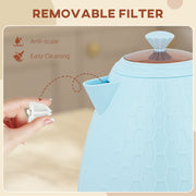3kW Rapid Boil Electric Kettle With Honeycomb Design Ideal For Kitchens, Light Blue