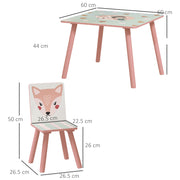 Kids Table and Chair Set with Two Seats Perfect for Play and Learning Ages 3 to 6, Pink