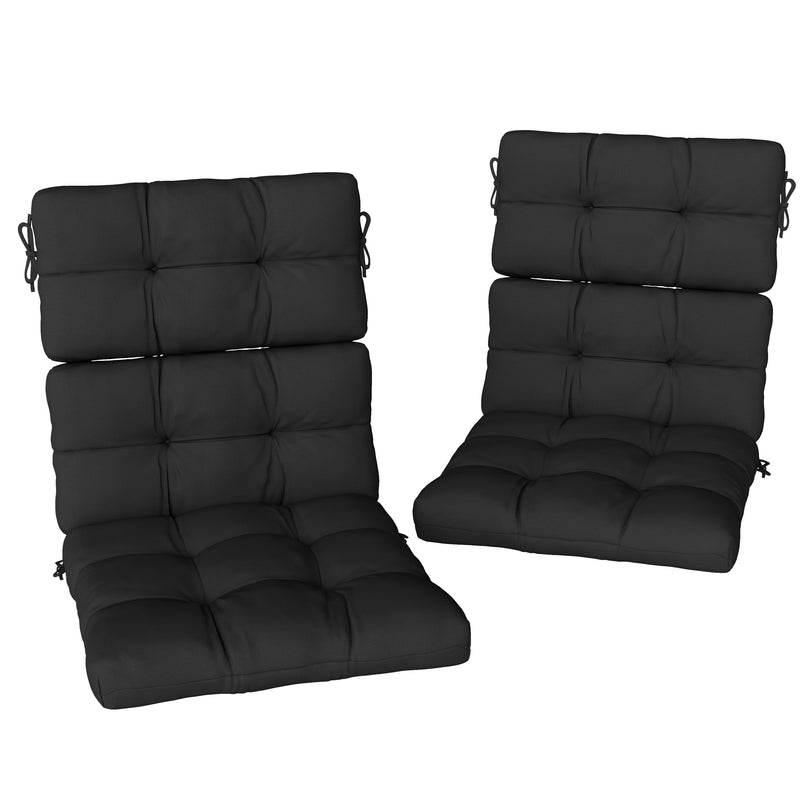Outdoor Chair Cushions Set of 2 for Extra Comfort and Support Black Outsunny