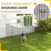 8 Panel Dog Playpen with Door for Small Pets Ideal for Indoor and Outdoor Use Black