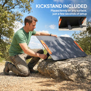 100W Foldable Solar Panel Charger with USB Fast Charging for Camping and Hiking Black AOSOM