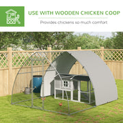 Large Outdoor Chicken Coop with Weatherproof Cover for 8 to 12 Hens Ducks or Rabbits Silver Tone