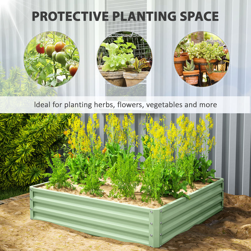 Steel Raised Garden Bed for Easy Outdoor Planting and Strong Plant Protection Light Green