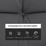Charcoal Grey Garden Chair Cushion Set with Pillows and Ties (Cushions Only)