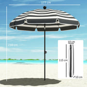 1.8m Beach Umbrella with Adjustable Tilt and Carry Bag for Easy Sun Protection (UPF30+) Outsunny