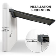 Dark Grey 4 x 3m Electric Retractable Awning with Remote Control and UPF50+ Canopy by Outsunny