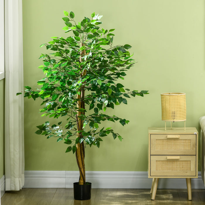 Artificial Ficus Tree with Weighted Pot by HOMCOM