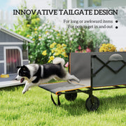 Grey and Orange 160L Folding Festival Trolley with Tailgate and Carry Bag