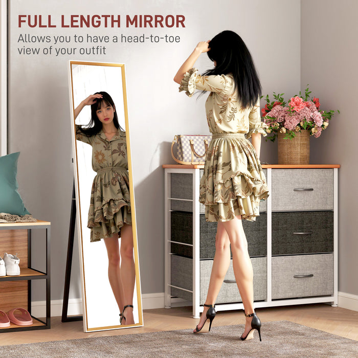 White Full Length Mirror 37 x 157cm Wall Mounted or Free Standing by HOMCOM