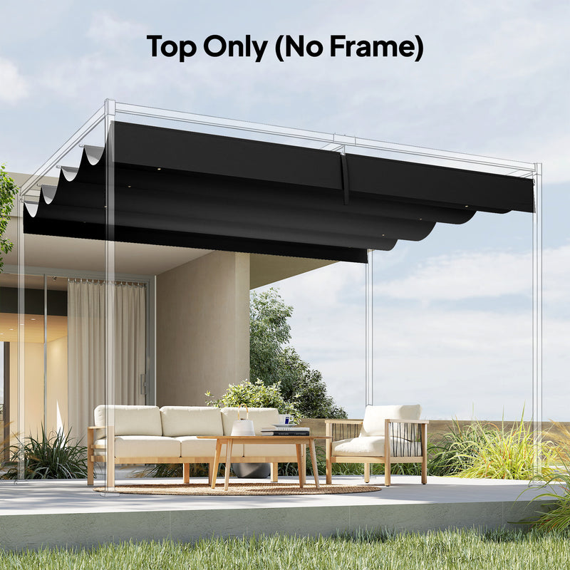 UV Resistant Retractable Replacement Pergola Canopy 4 x 3 m Ideal For Outdoor Shade Dark Grey Outsunny
