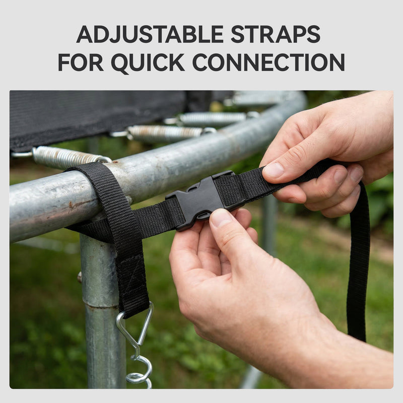 Trampoline Anchor Kit for Securing Outdoor Play Equipment in Windy Weather Silver AOSOM