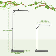 Adjustable Reptile Lamp Stand with Hook and Stable Base for Terrariums Black AOSOM