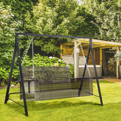Black Steel Garden Swing Frame Only