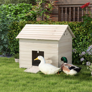 Wooden Duck House Poultry Coop for 2-4 Ducks with Openable Roof and Raised Feet by PawHut