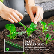 Galvanised Metal Raised Garden Bed For Flowers Herbs And Vegetables With Safety Edging Black AOSOM