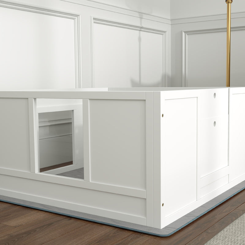 Whelping Box for Medium Dogs with Pad Adjustable Entrance and Non-slip Feet 100 x 96cm by PawHut