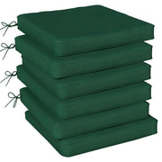 Set of 6 Padded Chair Cushions for Indoor or Outdoor Comfort with Removable Covers Green Outsunny
