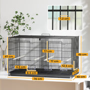 Black Bird Cage with Divider 4 Perches Slide Out Tray and Feeders for Budgies and Canaries by PawHut