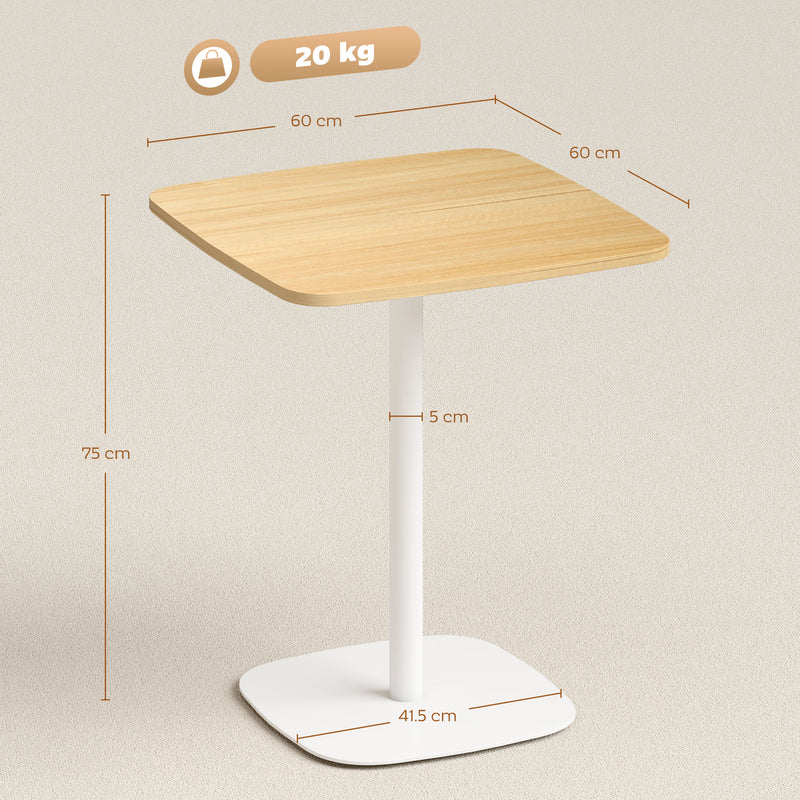Compact Dining Table for Two Ideal for Small Kitchens Easy Clean Natural Wood White