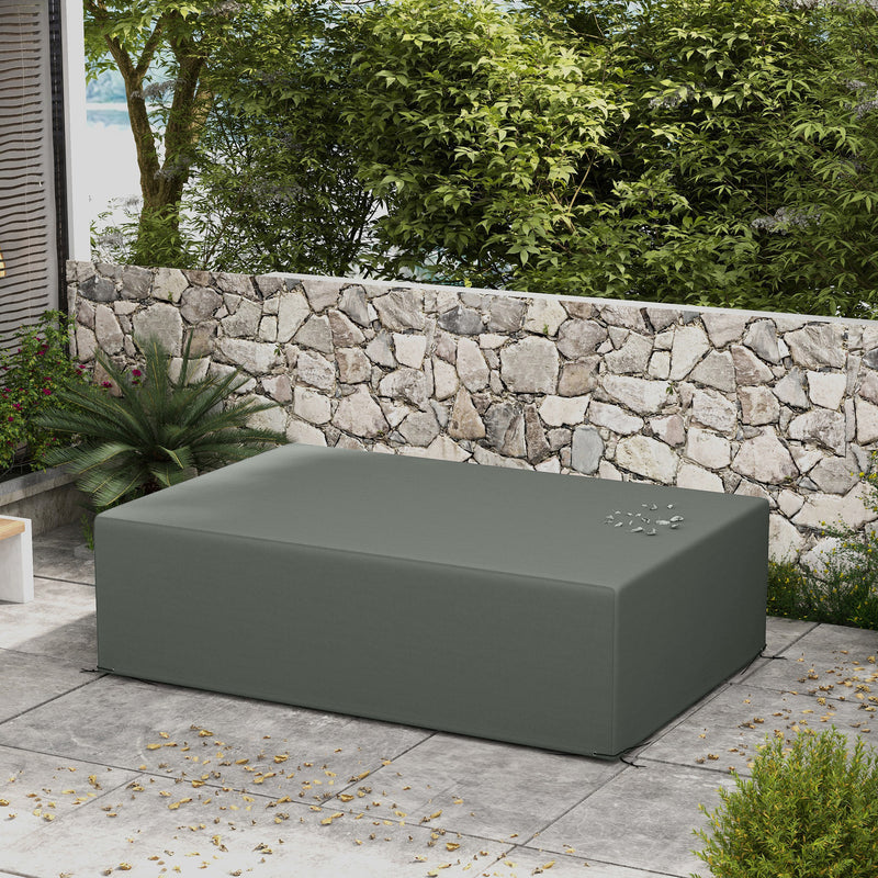 Dark Grey Waterproof 6 Seater Garden Furniture Cover 245 x 165cm Anti-UV by Outsunny