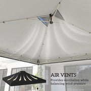 Gazebo Roof Replacement Waterproof UV Protection for 3 x 3 m Frames Black Outsunny