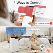 Portable Air Conditioner | 14,000 BTU | WiFi & Voice Control | 4-in-1 | White & Black Homcom