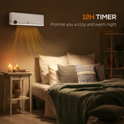 Wall Mounted Electric Heater with Timer and Remote Ideal for Home or Office Use White