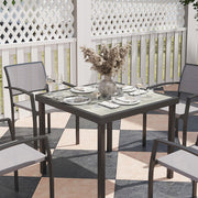 Five Piece Outdoor Garden Dining Set Grey Weather Resistant by Outsunny