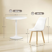 Five Piece White Modern Dining Set With Table And Chairs For Kitchen Or Dining Room