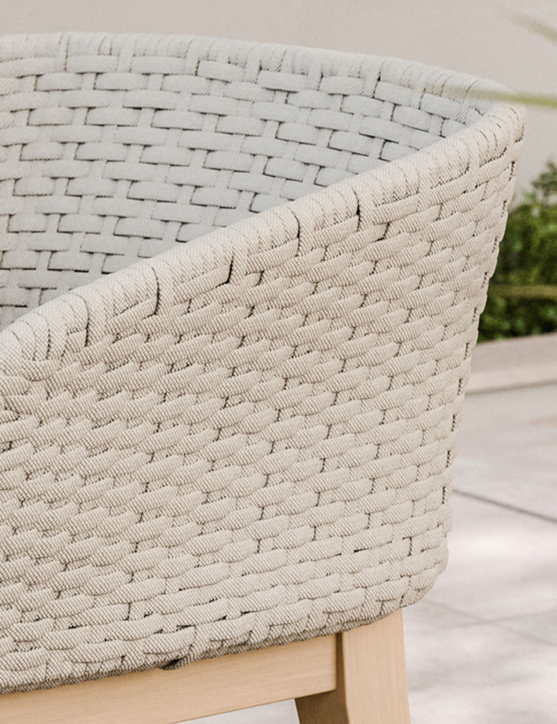 Eden Dusk warm beige rope chair, side view