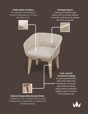 Eden Dusk rope tub chair detail in warm beige