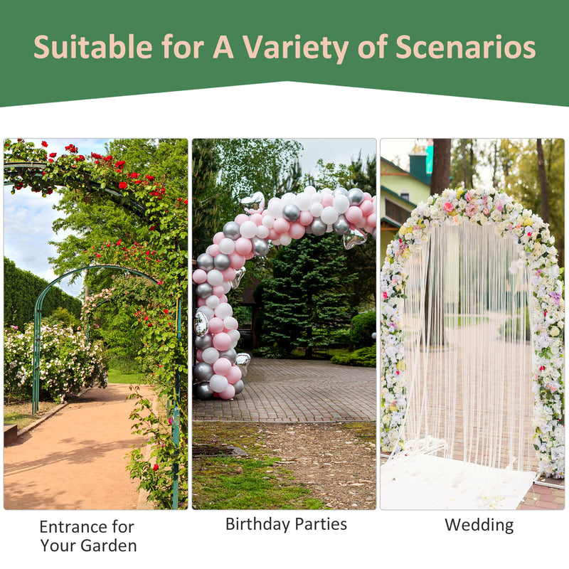 Metal Garden Arch for Climbing Plants and Flowers Outdoor Entryway Structure Black Outsunny