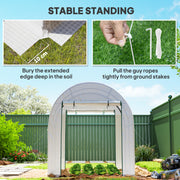 White 180 x 180cm Walk-In Polytunnel Greenhouse for Plants and Vegetables by Outsunny