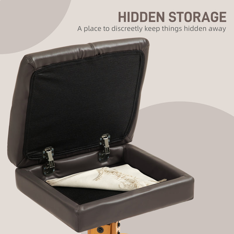 Brown Faux Leather Massage Recliner Chair with Storage Ottoman Footstool by HOMCOM