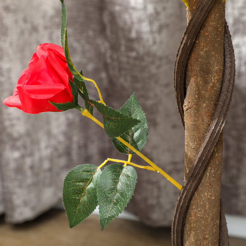 Set of 2 Artificial White Rose Plants in Pots 90cm Indoor Outdoor Decor by Outsunny