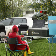 16L Portable Car Fridge with Adjustable Temperature for Travel and Camping Black Grey AOSOM